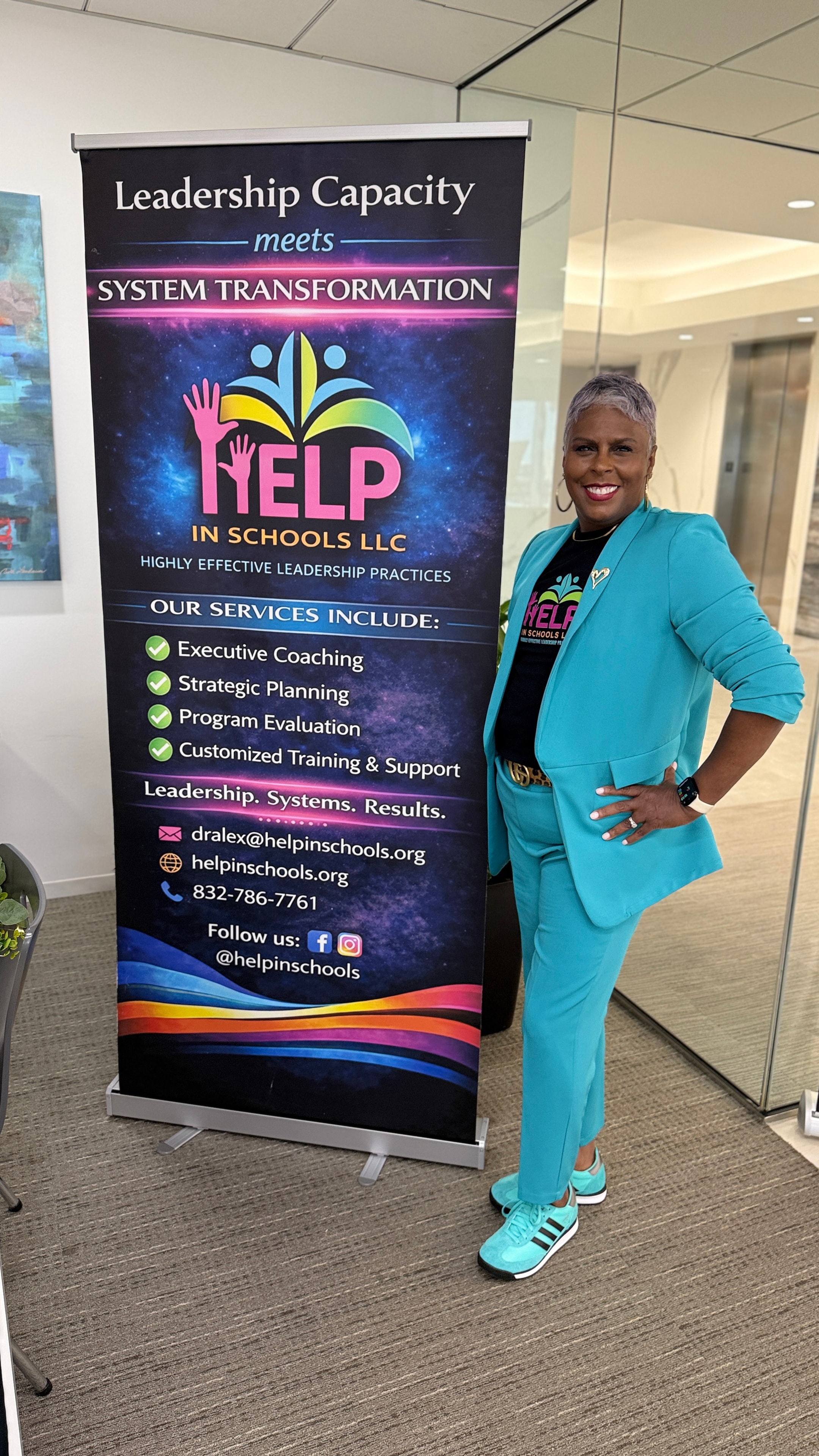 Dr. Rachel Alex at a HELP in Schools branded event